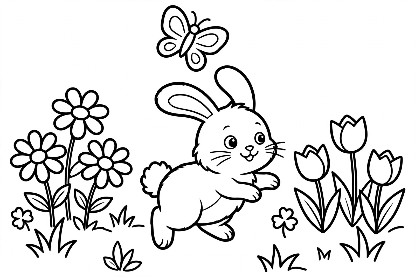 Color Bunny in Flower Garden online