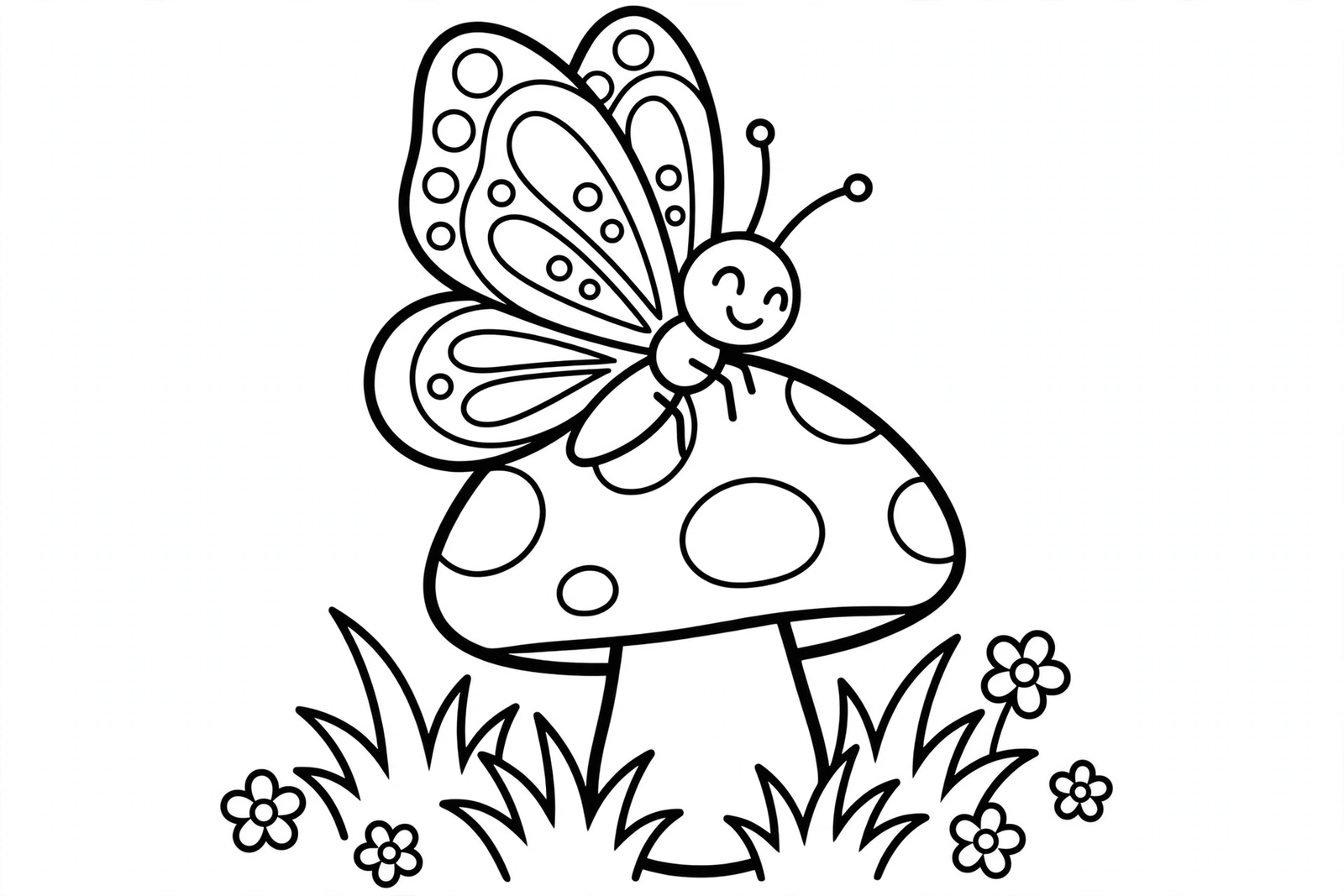 Color Butterfly on Mushroom online