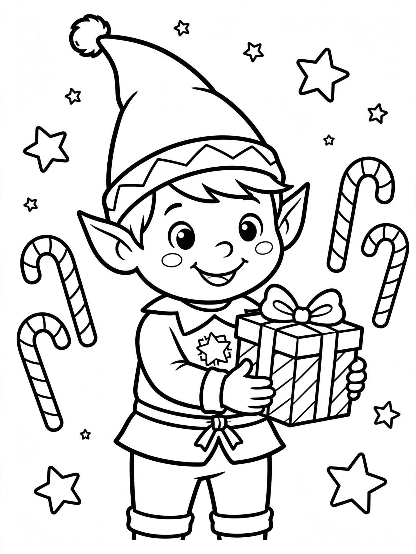Christmas Elf coloring page
