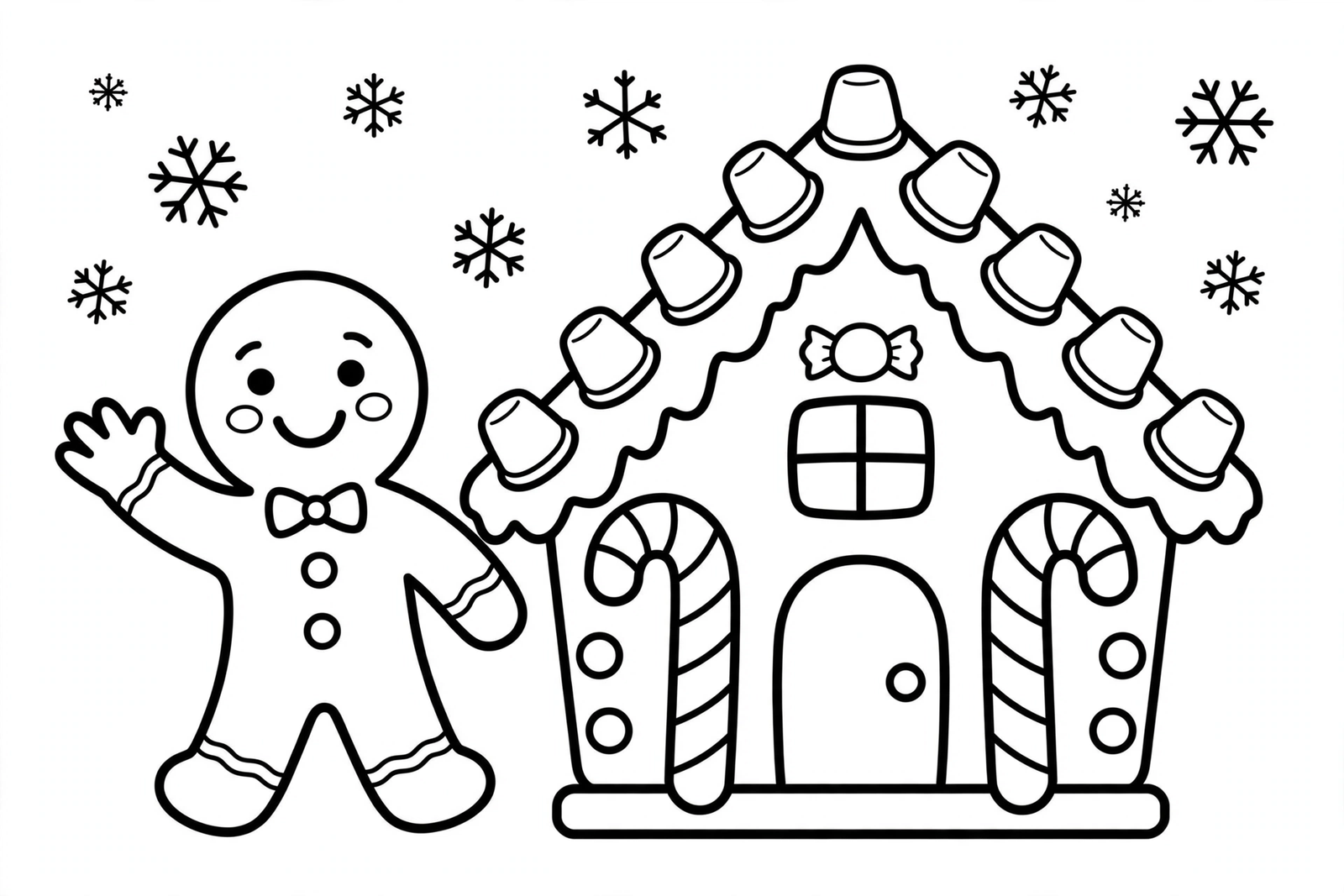 Christmas Gingerbread House coloring page