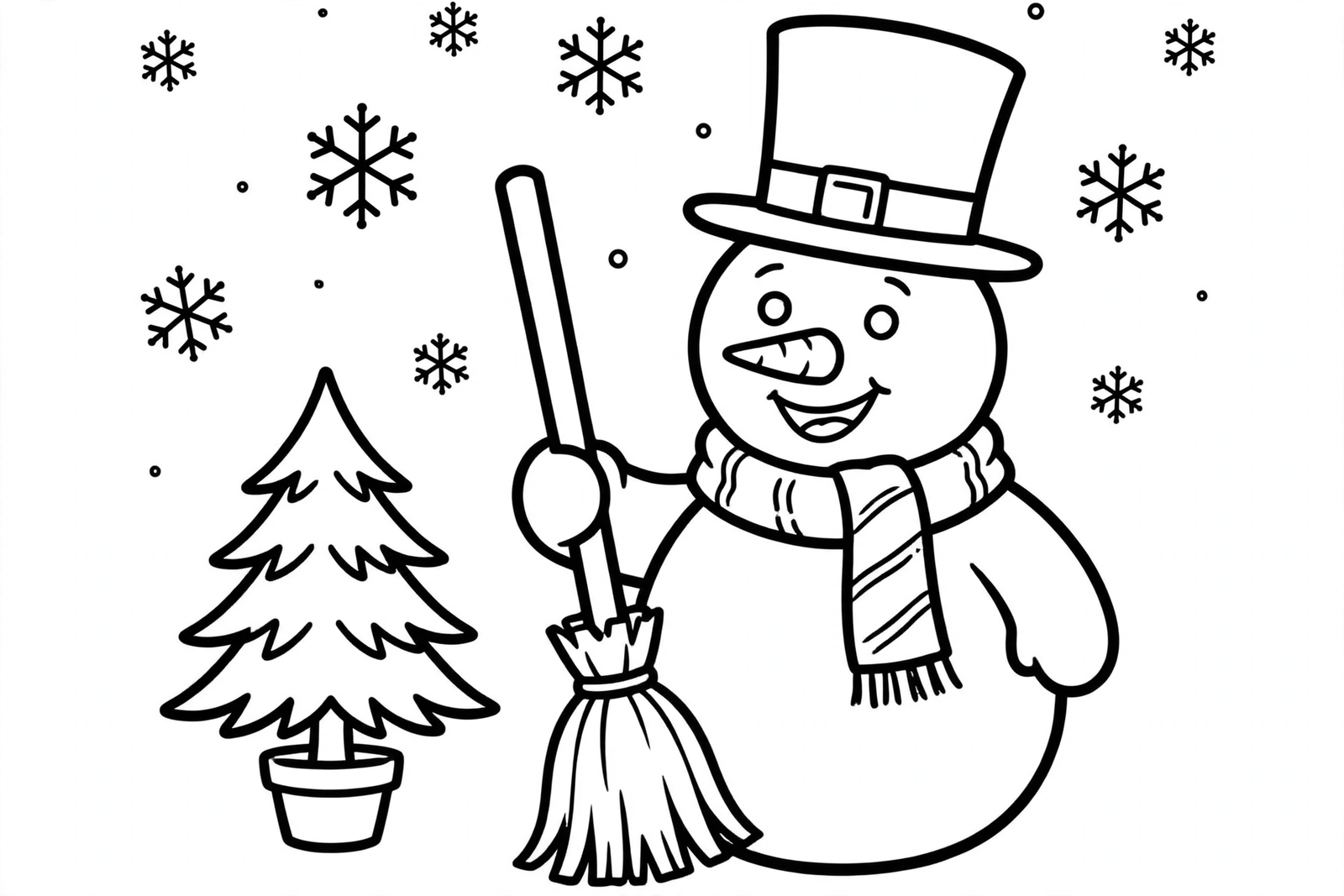 Christmas Snowman coloring page