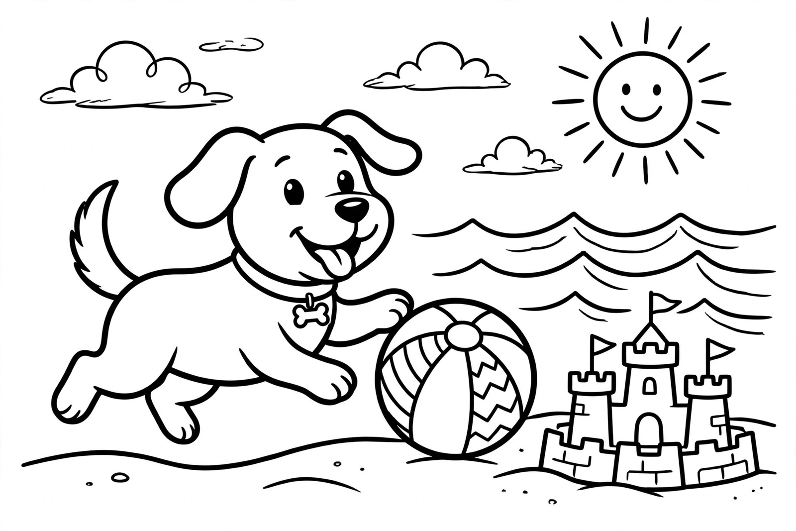 Color Dog at the Beach online