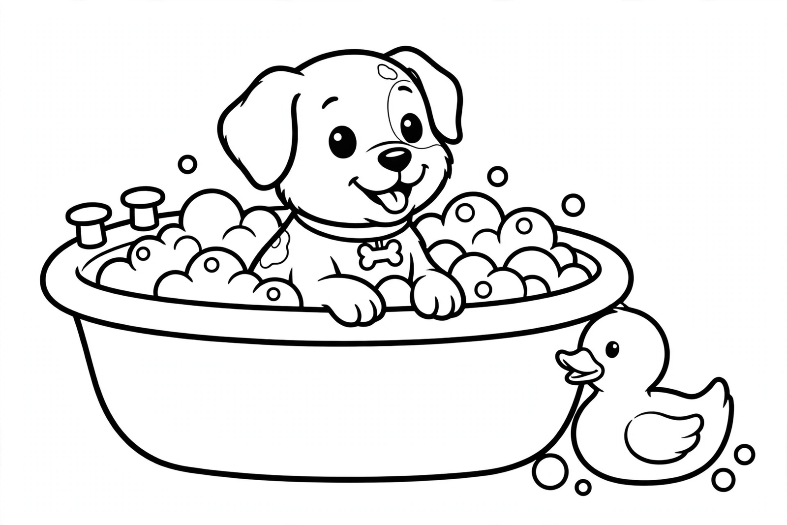 Color Puppy Bath Time online