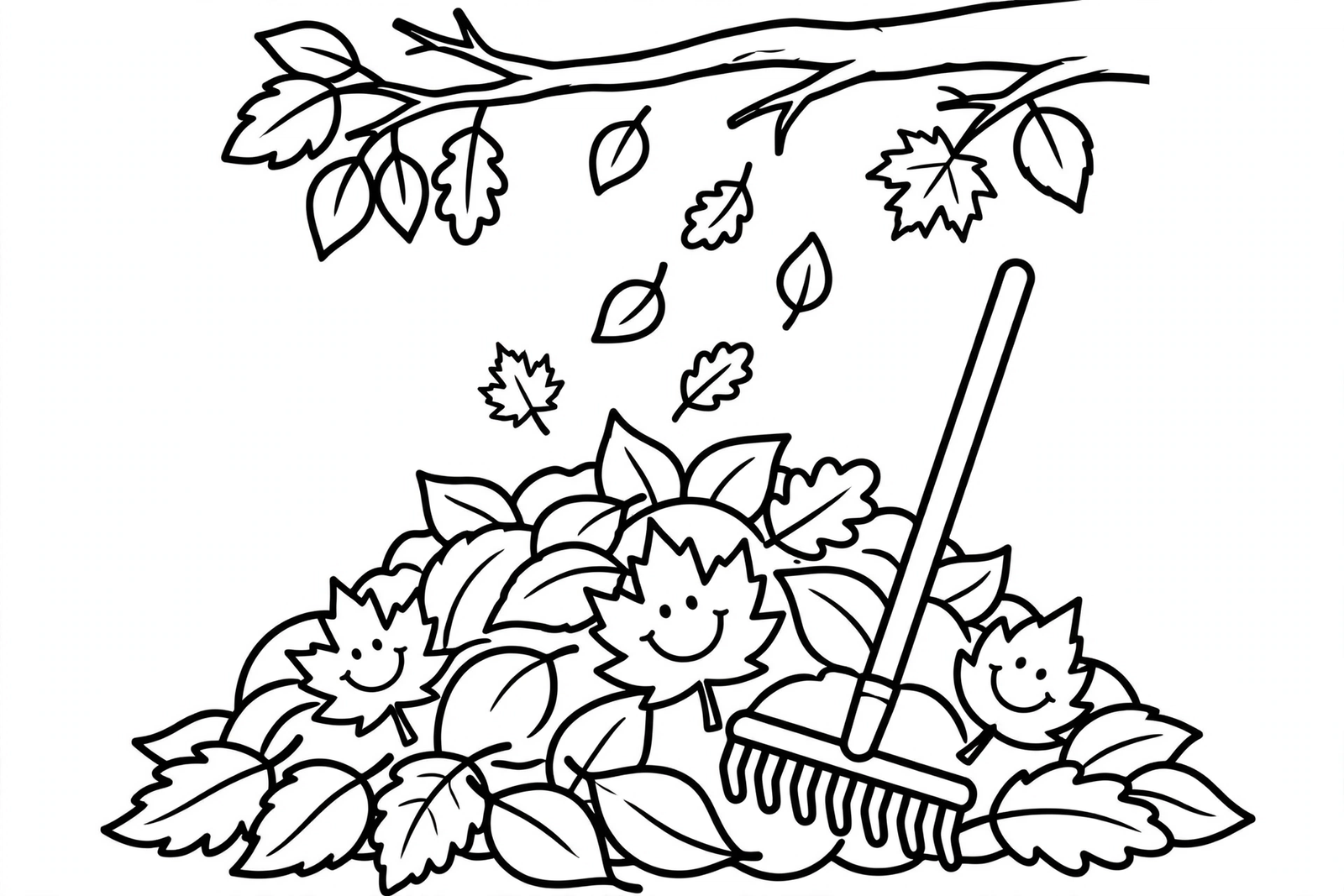 Fall Leaf Pile coloring page