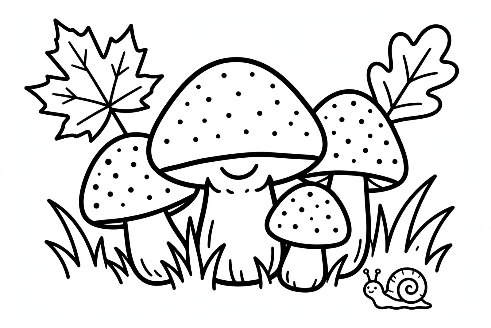 Fall Mushrooms coloring page
