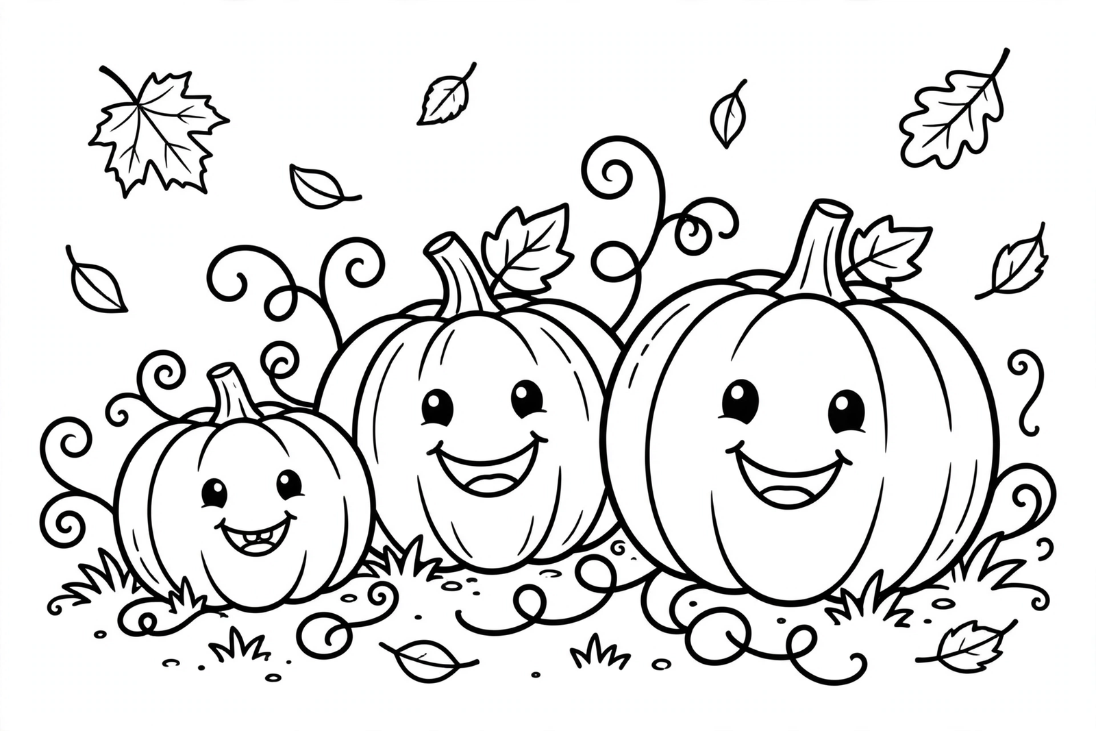 Fall Pumpkin Patch coloring page