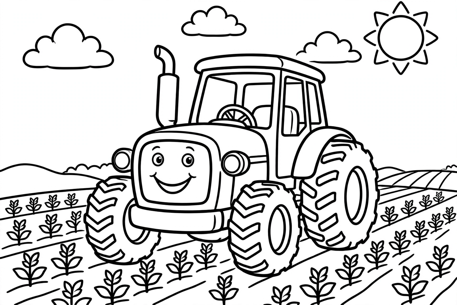 Color Tractor in the Field online