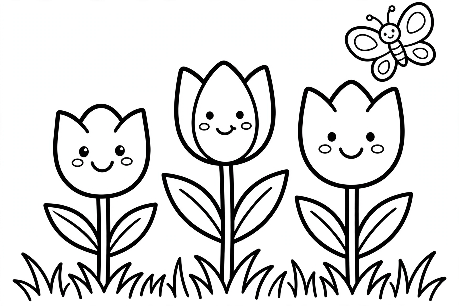 Tulips coloring page