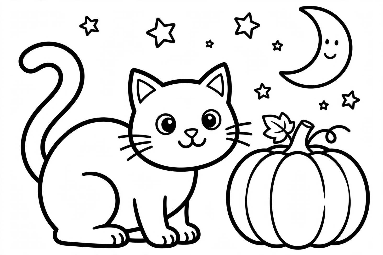 Halloween Black Cat coloring page
