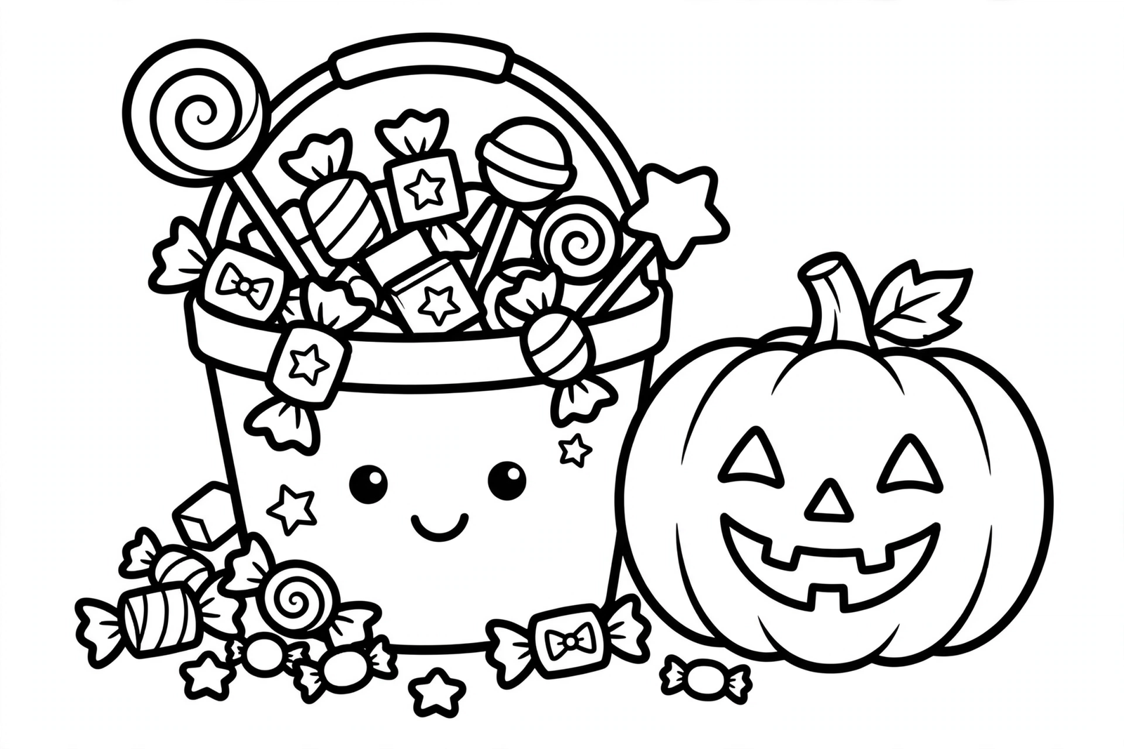 Halloween Candy Bucket coloring page