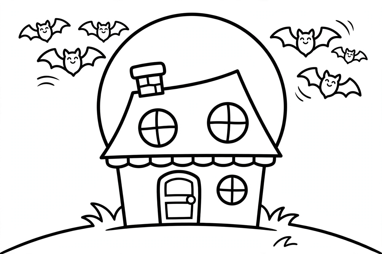 Halloween Haunted House coloring page