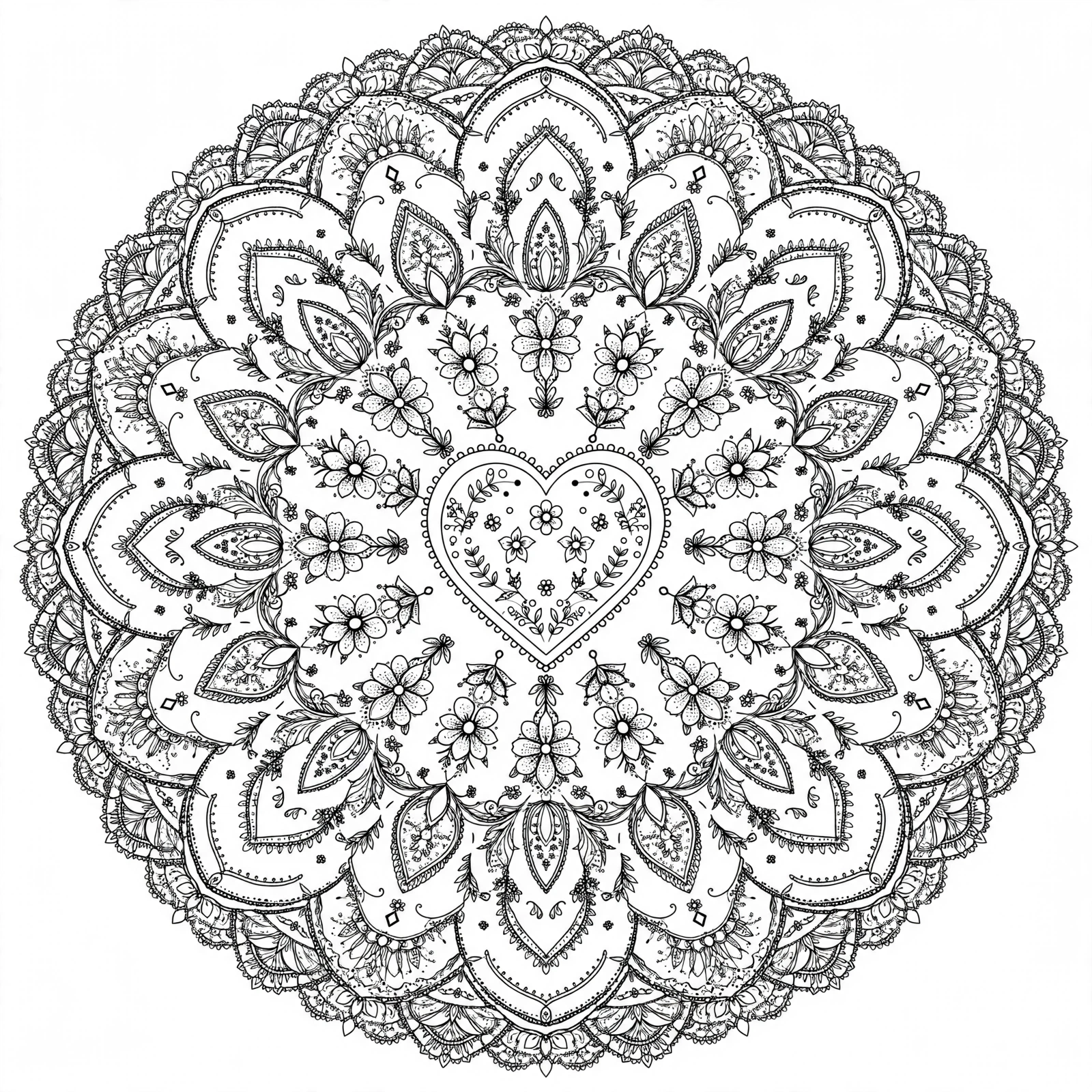 Color Heart Mandala online