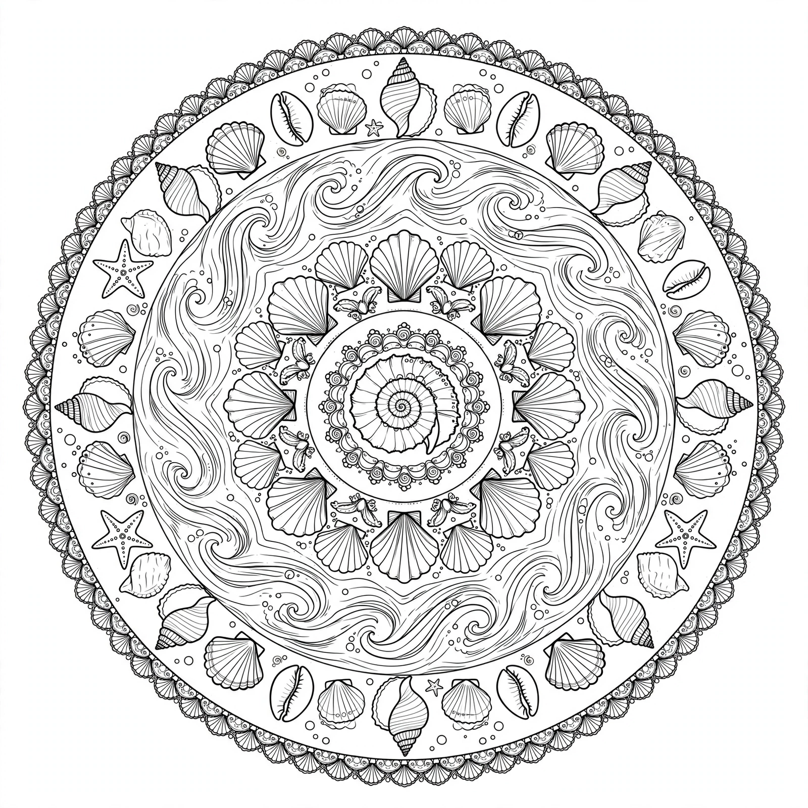 Color Ocean Waves Mandala online