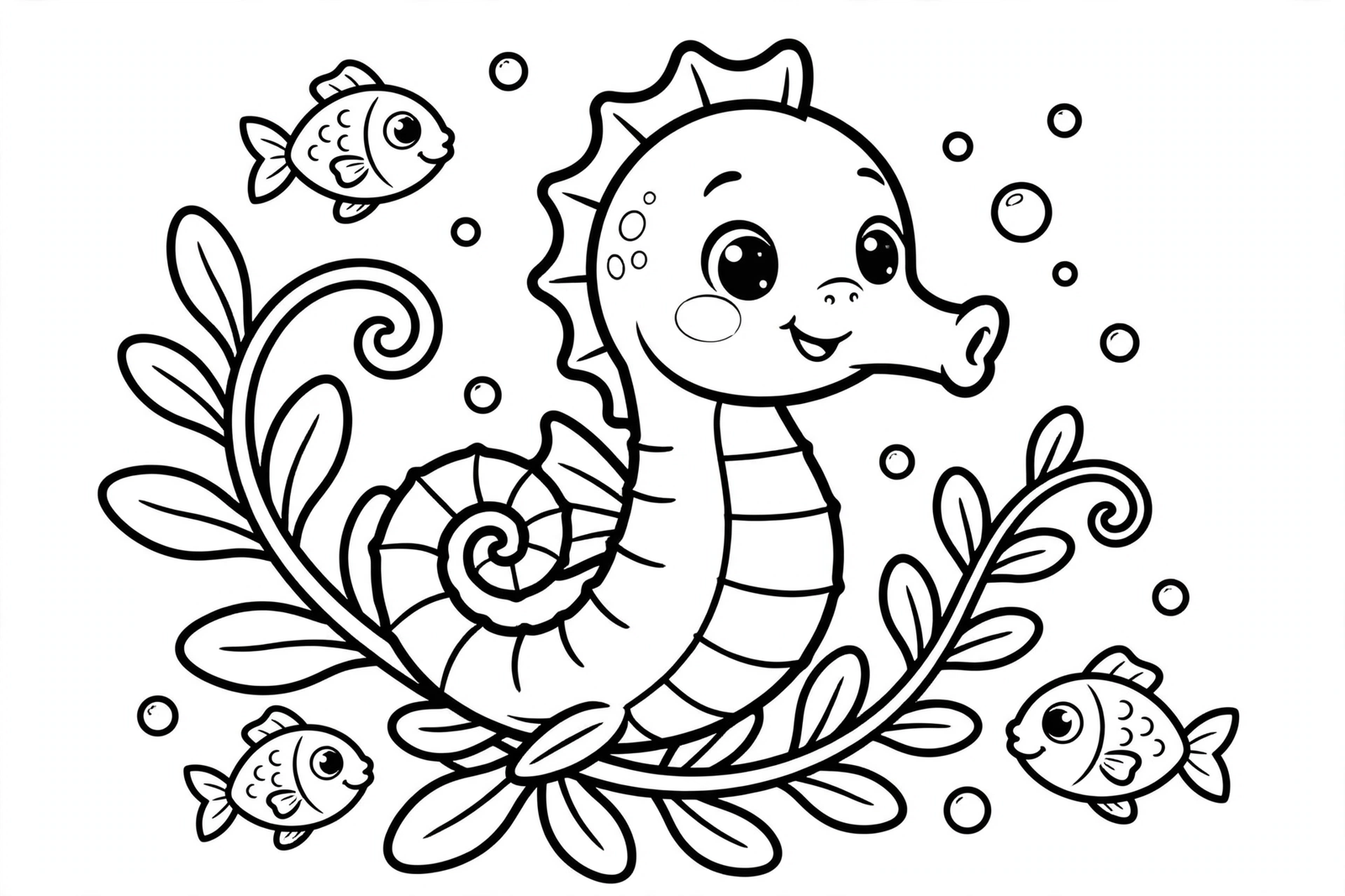 Seahorse coloring page