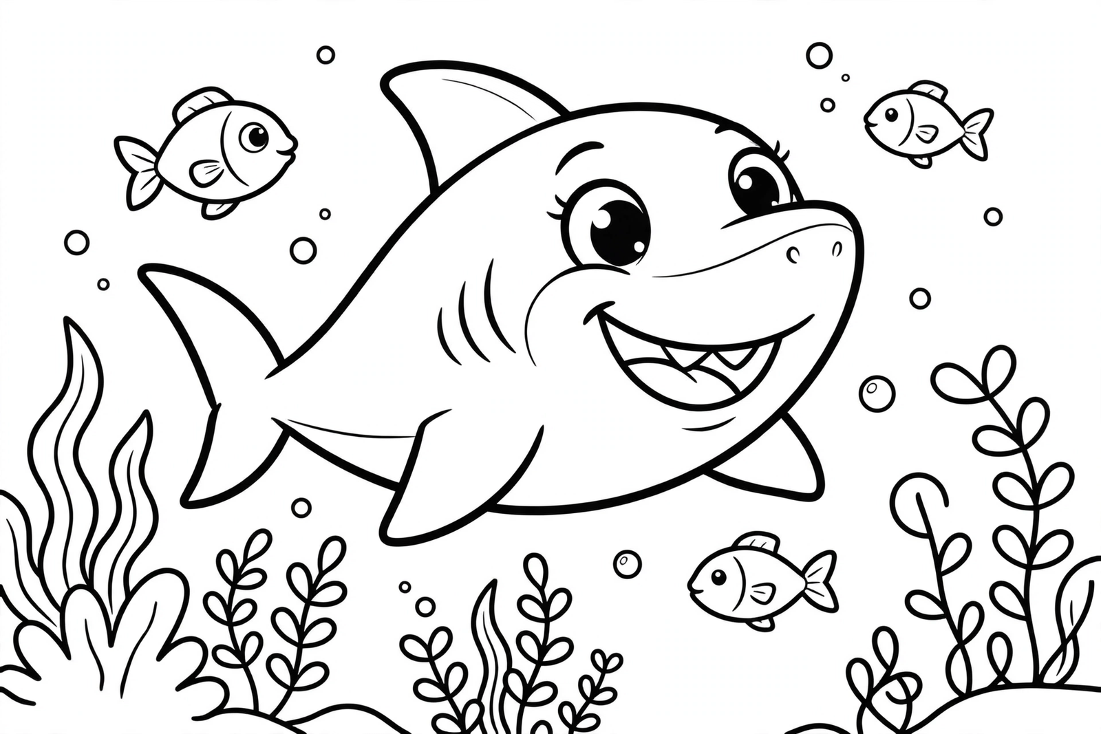 Friendly Shark coloring page