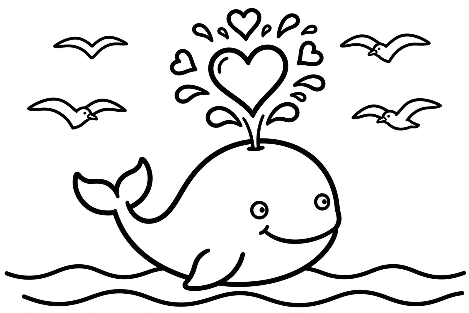 Smiling Whale coloring page