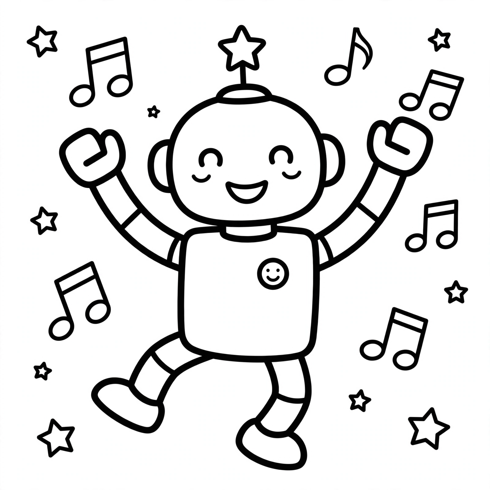 Dancing Robot coloring page