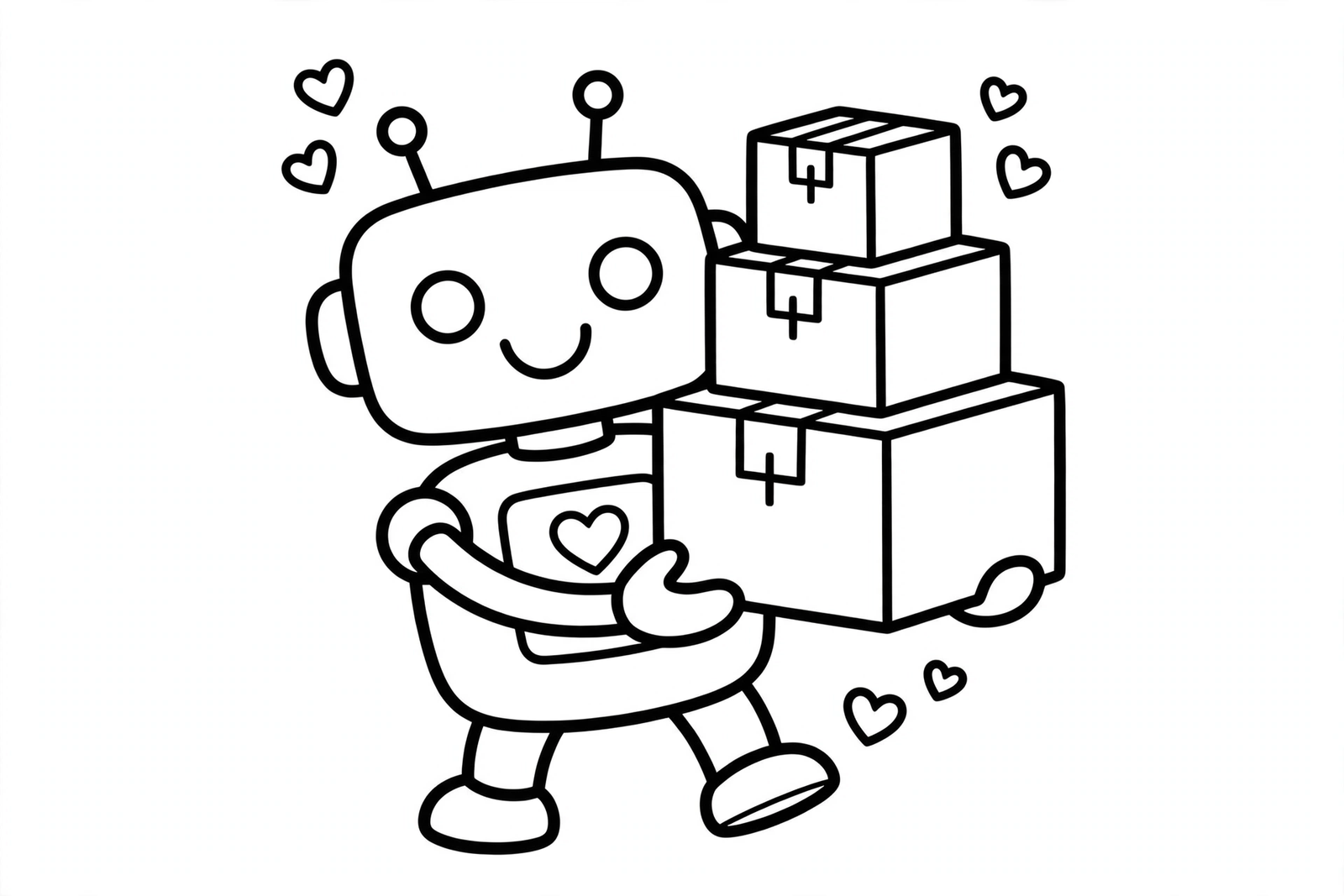 Helper Robot coloring page