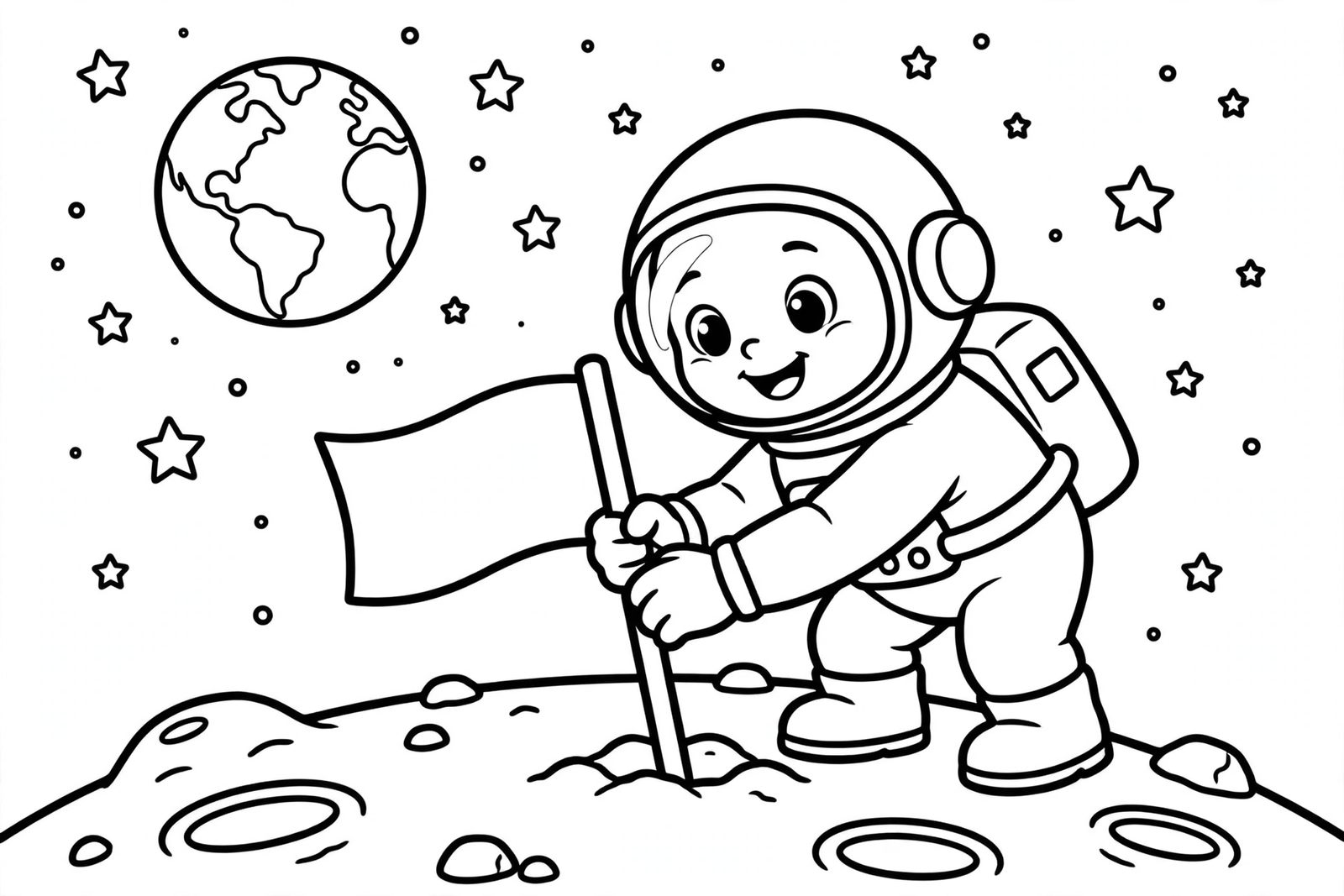Color Astronaut on the Moon online
