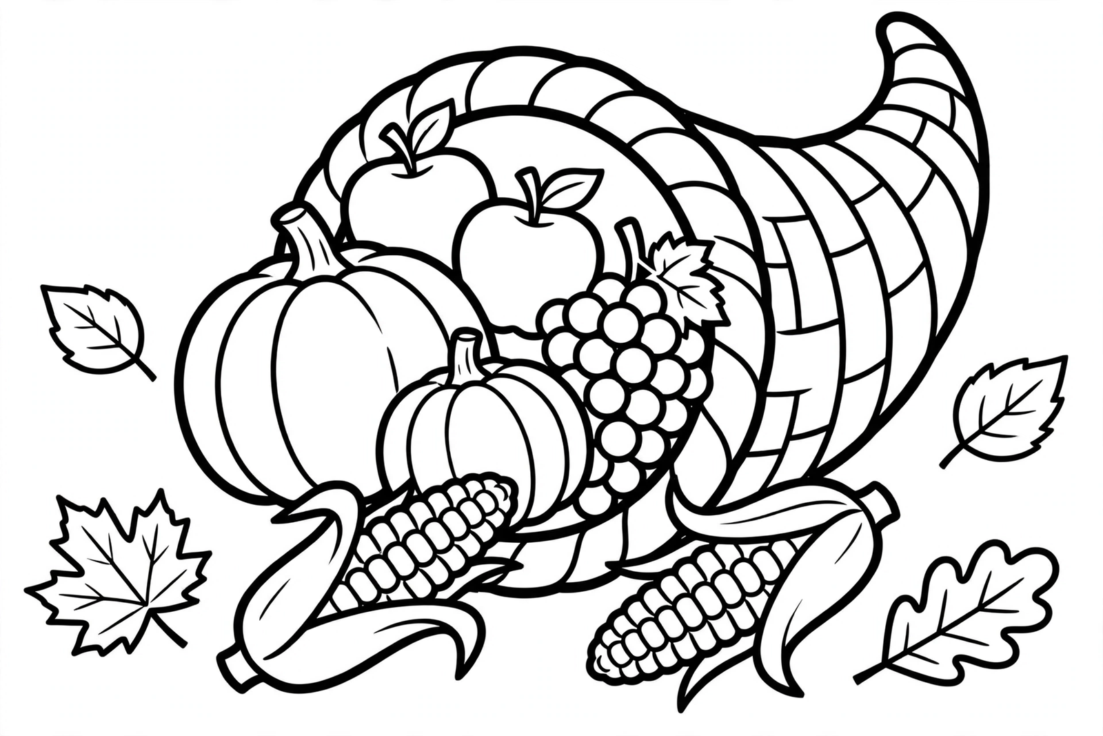 Thanksgiving Cornucopia coloring page