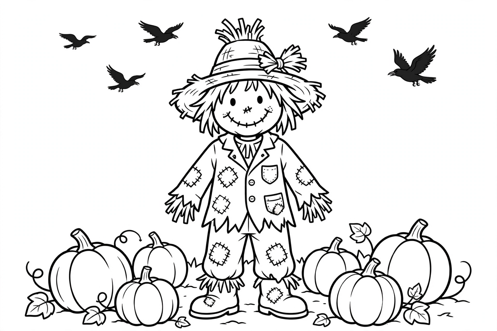 Thanksgiving Scarecrow coloring page
