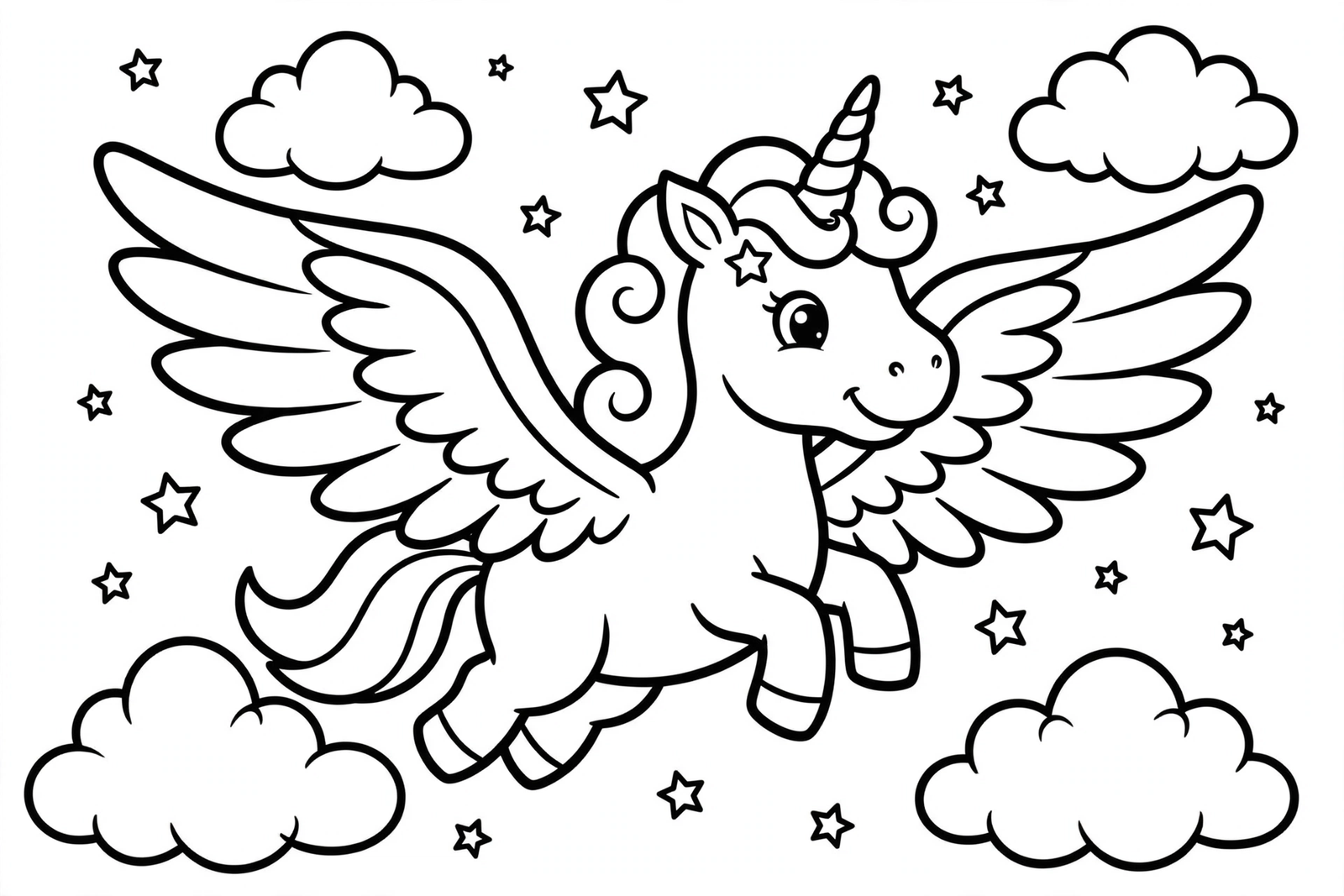 Winged Unicorn coloring page