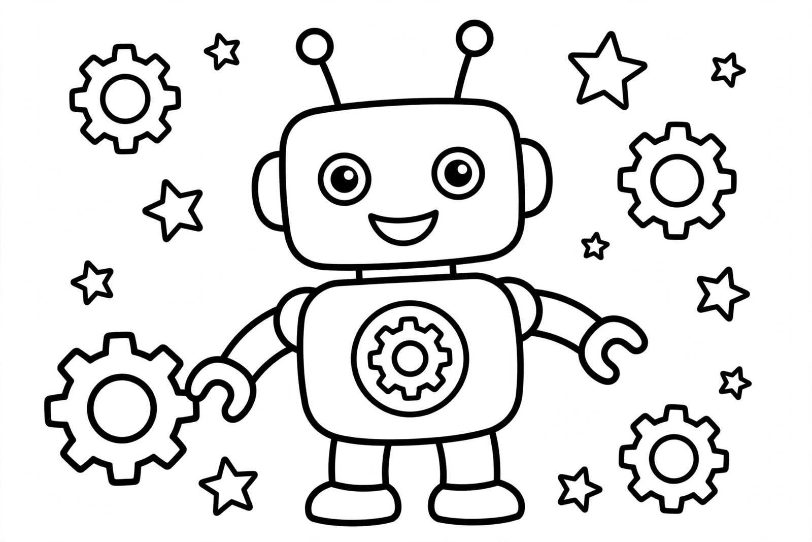 Robot coloring pages