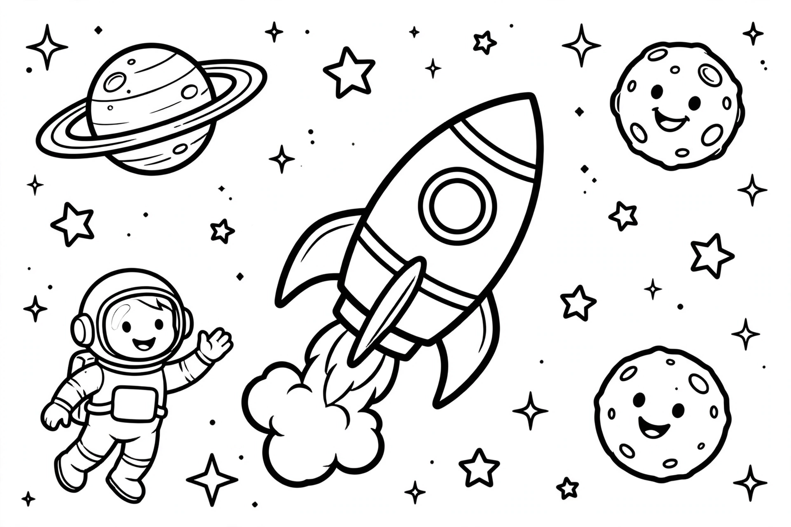 Space coloring pages